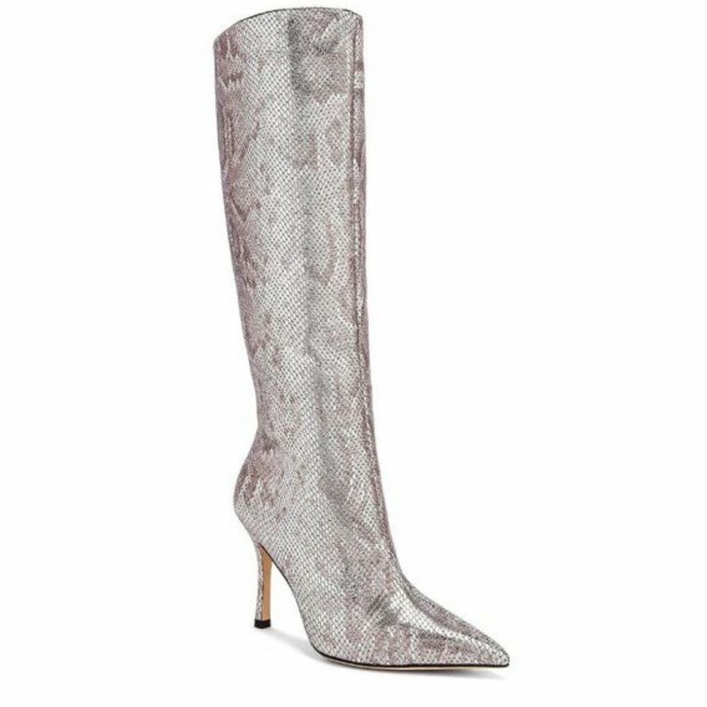 Larroude Kate Boot in Snake Metallic Women's Knee High